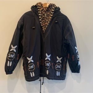 Vintage 90s Bogner Black Embroidered Warner Brothers Ski Jacket Size Medium